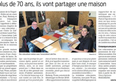 Un nouvel article sur le lancement de la colocation de La Chapelle-sur-Erdre